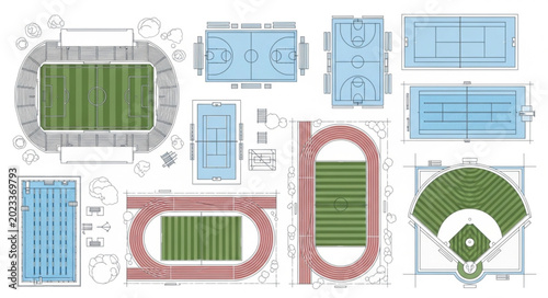 Photography Collection of Sports Field Layouts and Designs.