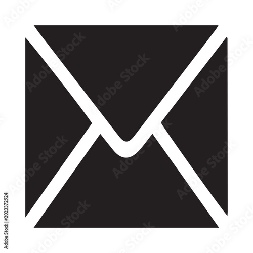 Envelope Mail Icon Minimal Black Email Message Symbol for UI UX Web and Mobile Interface