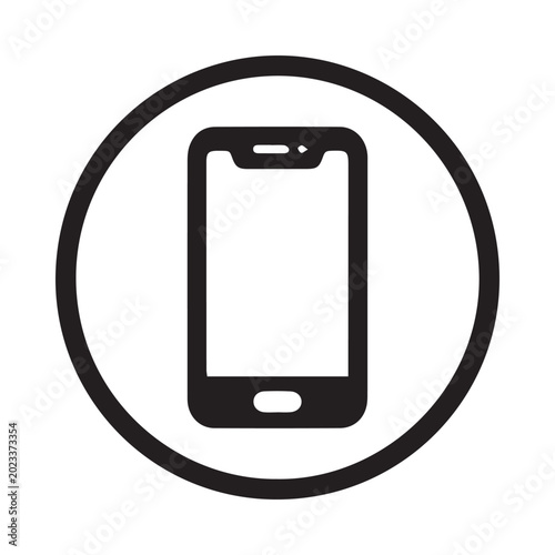 Smartphone Icon Minimal Black Mobile Device Symbol for UI UX App and Web Interface