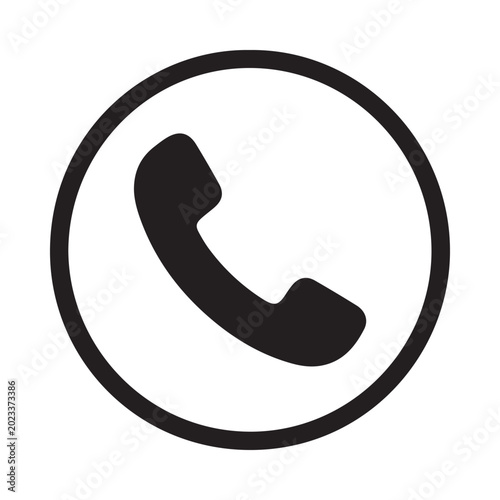 Phone Receiver Icon Minimal Black Call Symbol for UI UX Contact and Mobile Interface