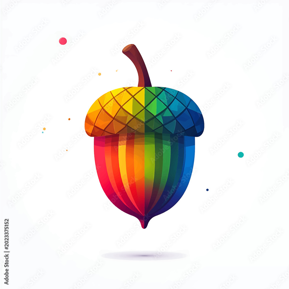 Fototapeta premium Colorful Rainbow Acorn Close Up.