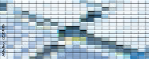 Minimal White and Blue Abstract Pixel Mosaic Background with Geometric Digital Texture, Modern Creative Wallpaper and Graphic Design