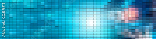 Glowing Blue Abstract Pixel Mosaic Background with Soft Light Effects, Futuristic Digital Texture for Technology and Creative Wallpaper Design