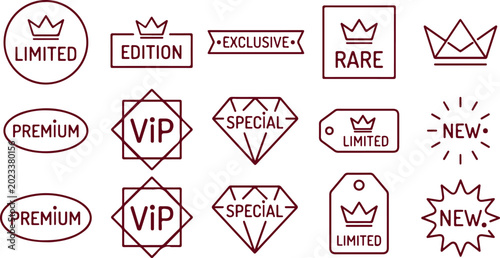 Bild auf Leinwand Limited edition and vip exclusive premium new badges set.