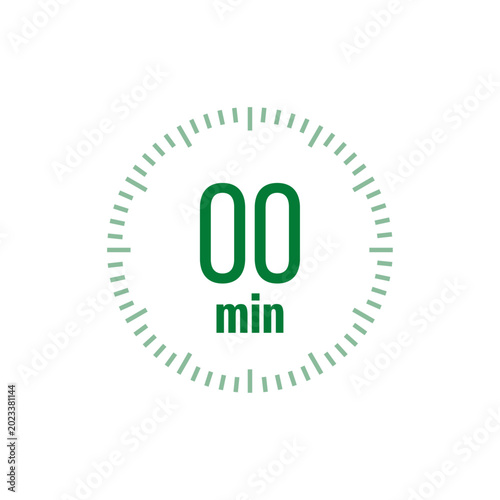 Minimalist 00 Minutes Green Stopwatch Icon