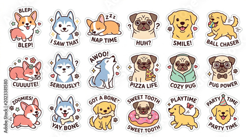 cute puppy stickers 