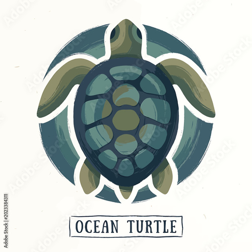 Foto Ocean turtle sea creature illustration.