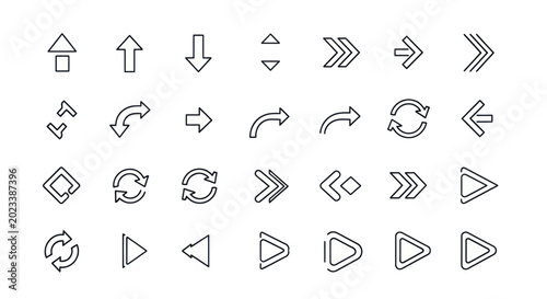 Arrow icons set for web design elements