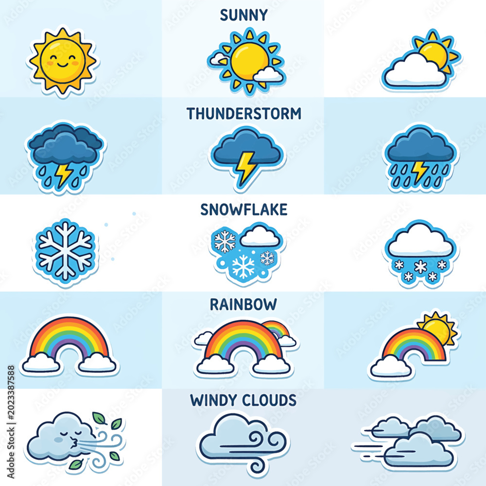 Fototapeta premium Weather Forecast Symbols and Icons.