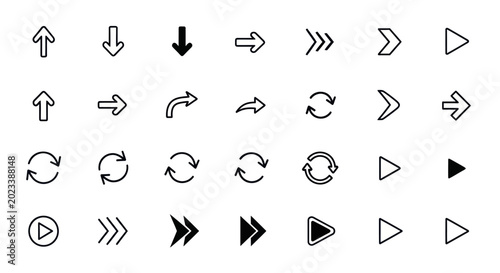 Arrow icons set for web design elements