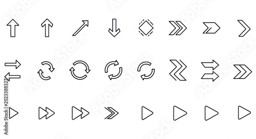 Arrow icons set for web design elements