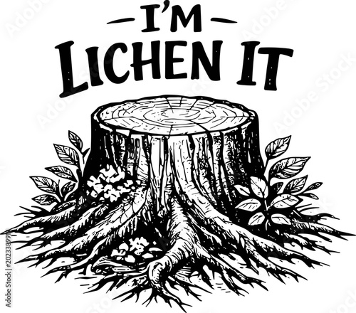 Tableau sur toile im lichen it svg, tree stump svg, nature pun svg, plant humor svg, lichen svg