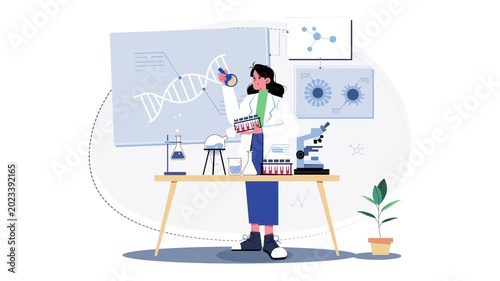 DNA Analysis and Medical Laboratory Experiment Animation
