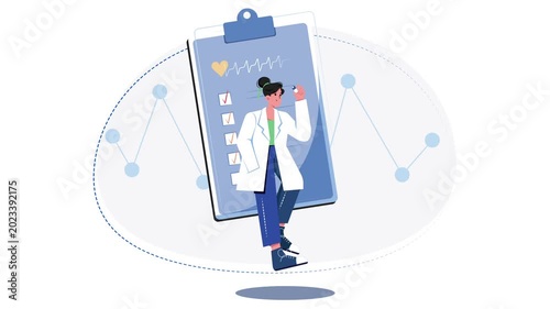 Digital Healthcare Monitoring and Medical Data Analysis Animation