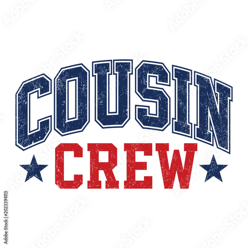 Φωτογραφία Cousin Crew Patriotic Vintage Typography Vector for Fourth of July