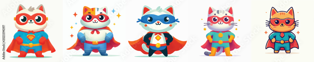 Fototapeta premium vector of super hero cat