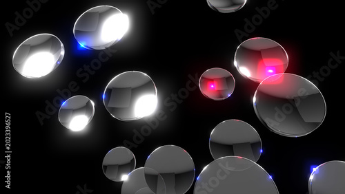 Photos Droplets Molecules Water Surface Tension Red Glow Light Dark Chemistry Biology O
