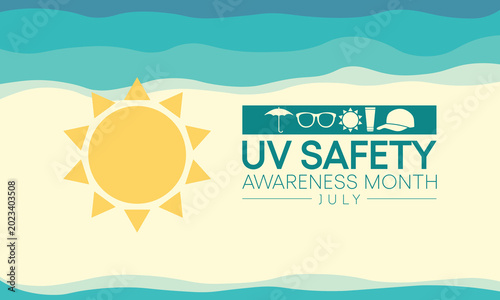 Photos UV safety awareness month is observed every year in July, it is a type of electromagnetic radiation that makes black light posters glow, and is responsible for summer tans and sunburns