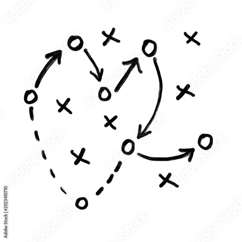 Φωτογραφία Soccer strategy, sports football tactics, game scheme