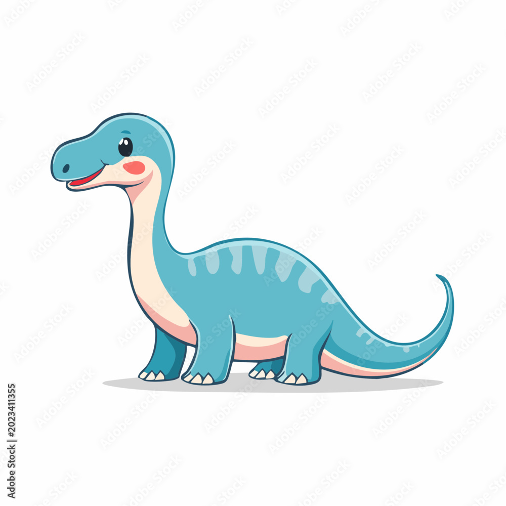 Fototapeta premium Cute Blue Cartoon Dinosaur Illustration