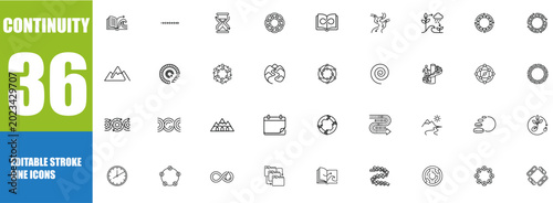 Cuadro en lienzo Continuity icon set. Editable line icons. Vector illustration.