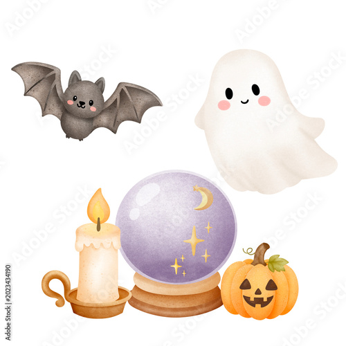 Ghost Crystal Ball Pumpkin Arrangement