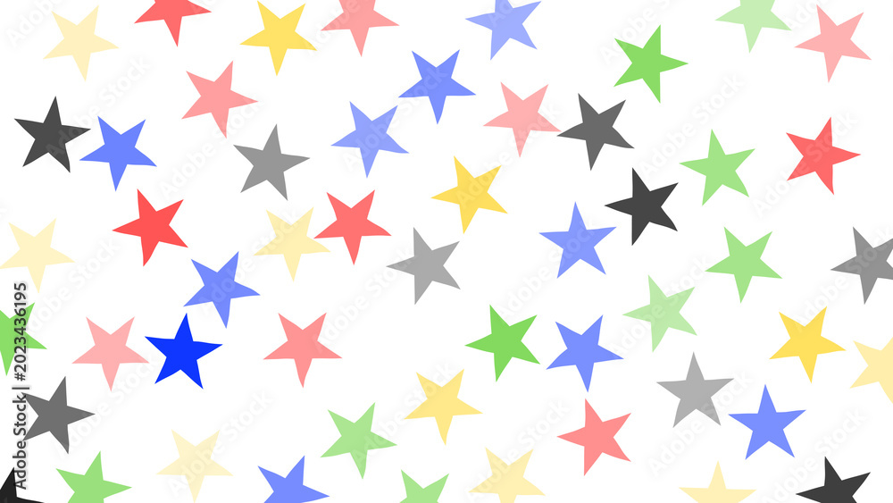 Obraz premium Colorful star seamless pattern with playful repeating shapes and vibrant style, ideal for textiles, wallpapers, packaging, and digital use.