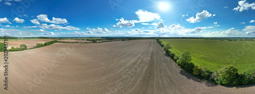 Φωτογραφία High Angle Panoramic View of British Countryside and Landscape of Bedfordshire England on 15th May, 2026