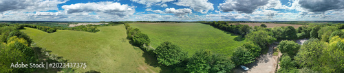 фотографія High Angle Panoramic View of British Countryside and Landscape of Bedfordshire England on 15th May, 2026
