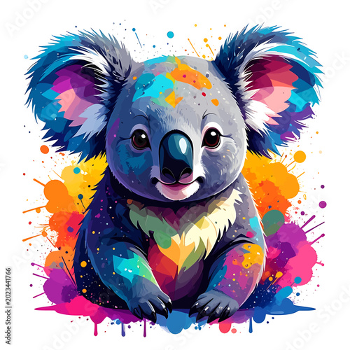 Canvas Print Colorful illustration of a koala bear 1.