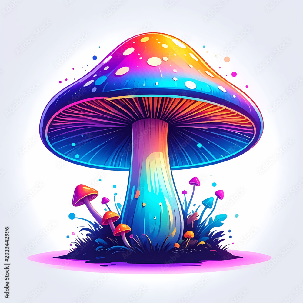 Fototapeta premium Colorful Large Fantasy Mushroom Closeup.