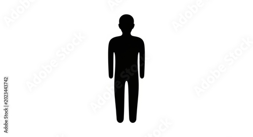 Fotografía Silhouette of a standing person isolated on white background.
