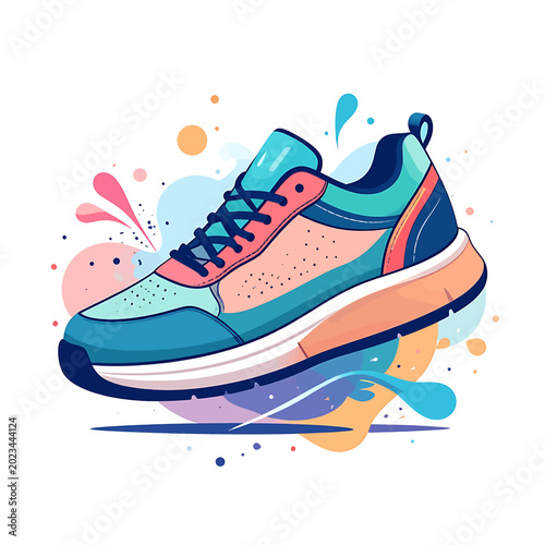 Colorful Sneaker Footwear Design.