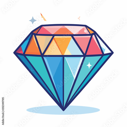 Cuadro en lienzo Colorful Diamond Gemstone Illustration 10.