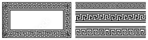 Canvastavla Greek meander decorative border frames and seamless geometric patterns in classi