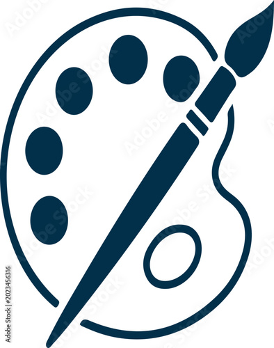 Creative Artist Palette Logo Icon  Modern Art & Design Symbol  