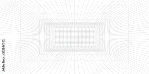 Konstfotografi Perspective grid background 3d Vector illustration