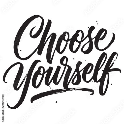 Quadro su tela Choose Yourself Hand Drawn Vector Lettering