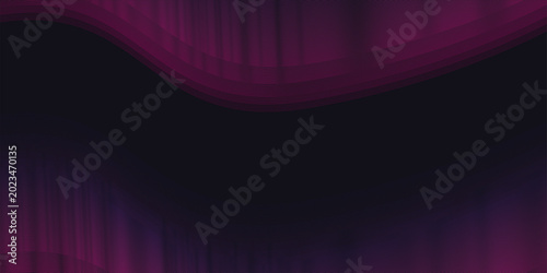Slika na platnu Elegant flowing magenta waves dancing gracefully across deep black void creating