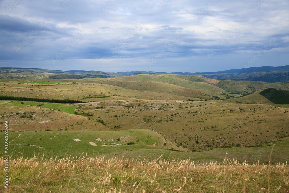 Fototapeta premium La Cham des Bondons et le Mont Lozère. Florac - Lozère - Occitanie 