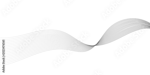 Fotografie Abstract flowing lines graphic design with smooth wavy curves and gradient shadi