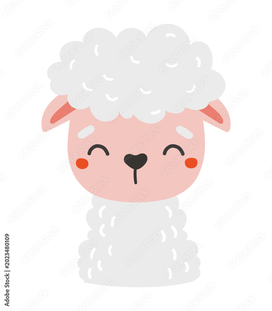Fototapeta premium Cute baby animal vector, Abstract baby animal vector, safari baby animal, cute animal isolated, adorable animal for print, vector illustration