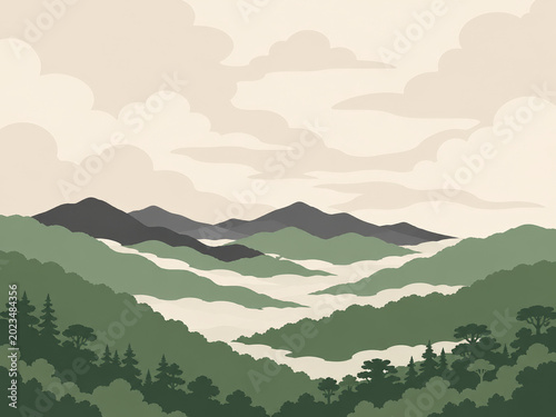 Mountain Range and River Valley-(Rangkaian Pegunungan dan Lembah Sungai)