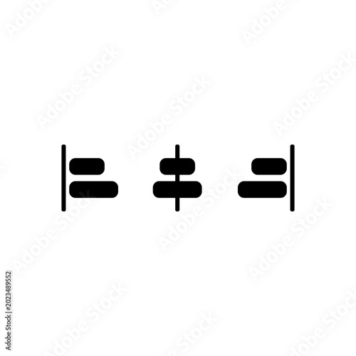 Foto Minimalist text alignment icon set featuring left, center, and right alignment symbols