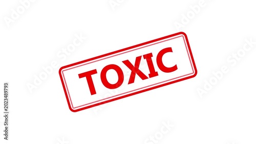 toxic warning stamp animation dangerous hazard effect isolated background harmful toxic stamp motion graphic danger alert animation seamless loop grunge toxic warning badge animation red danger stamp 