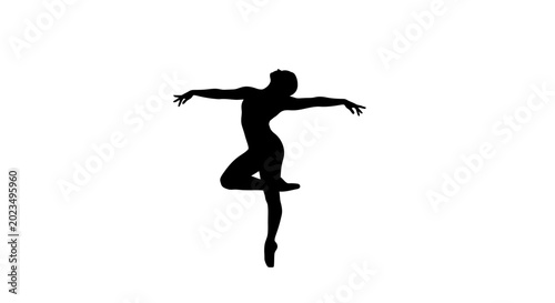 Foto silhouette of woman dancing, ballet dancer, dynamic pose