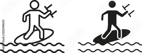Foto Kitesurf sign icon for social media, app, and web design