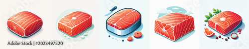 vector of salmon meat