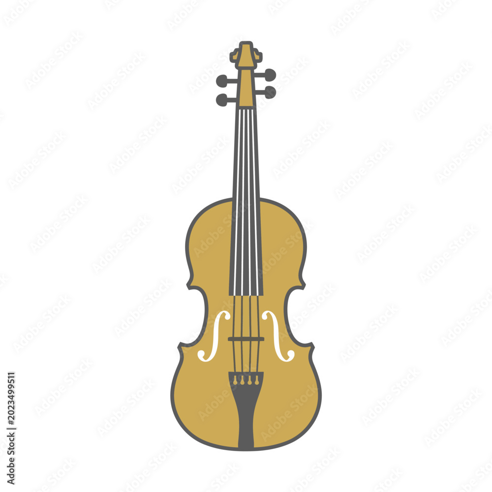 Fototapeta premium Violin icon with clean minimalist shape
