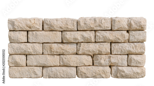 Sandstone brick wall light stone rectangular brick stacked brick masonry texture rough surface beige color construction